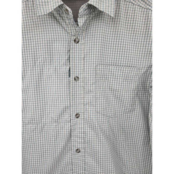 ExOfficio Shirt Mens XL Green Gingham Check Botton Up Vented Hiking Outdoor - Picture 5 of 10